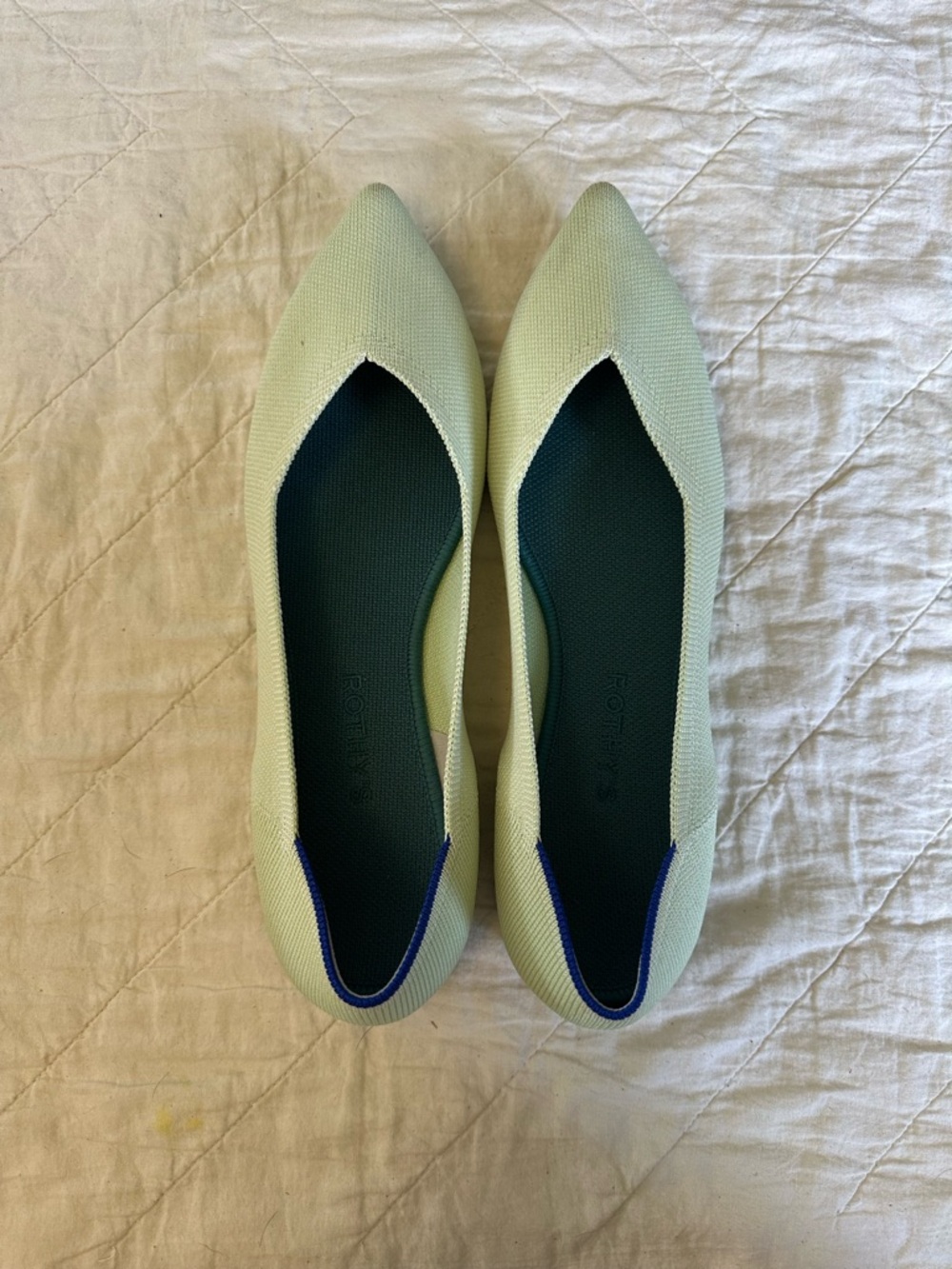 Rothy's Green Apple Pointed-Toe Flats